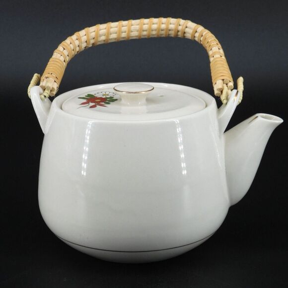 Vintage Armbee Floral Teapot Bamboo Handle Cups Set - Picture 6 of 7